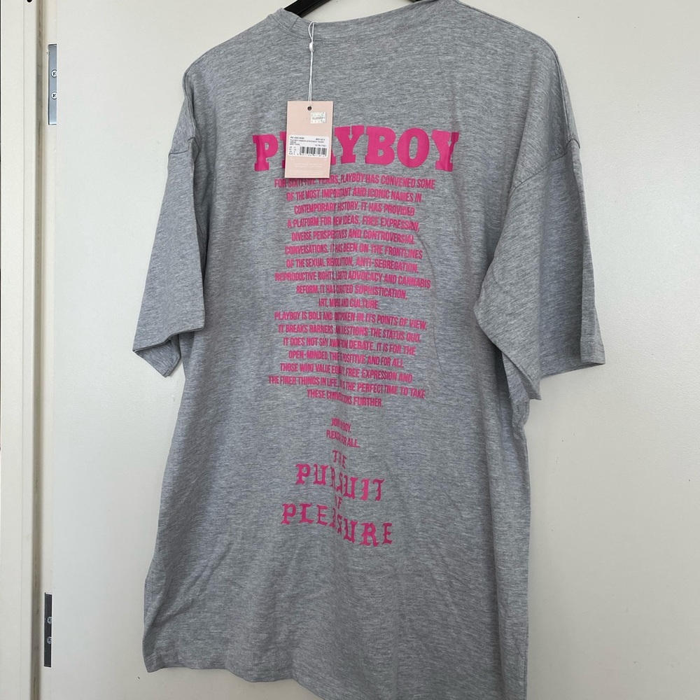 Playboy Grey Graphic T-Shirt Dress - Picture 5 of 5